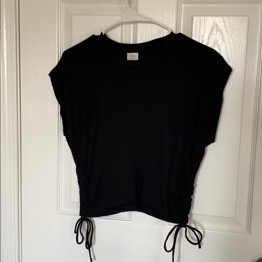 Wilfred black ruched crop top